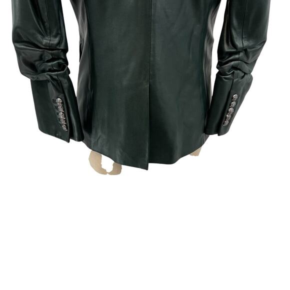 Veronica‎ Beard Hollis Faux Leather Dickey Jacket Blazer Green Size 4 *Flawed - Picture 12 of 16